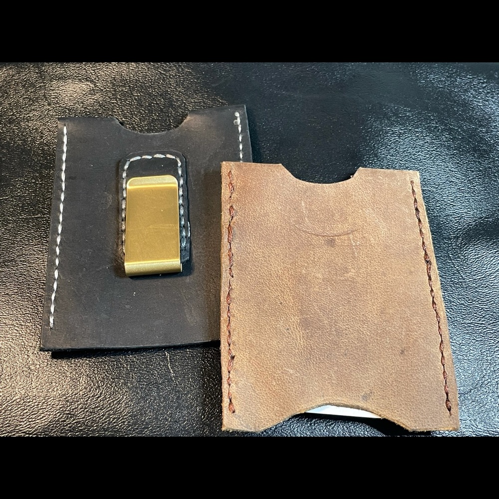 Leather and suede money clips